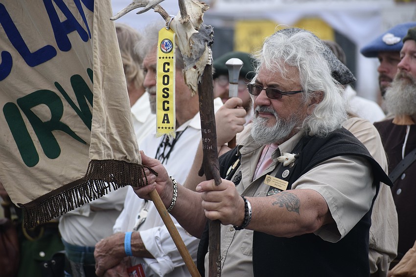 Sarasota's Phil Irwin of Clan Irwin prepares to walk in the opening ceremony.