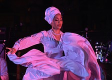 Maria Cruz dances in the performance by Bomba Yemayá.