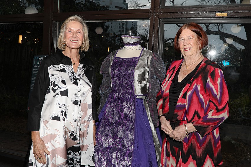 Irene Maiolo and Sally Reeder with a David Walker design for the 2020 show, 