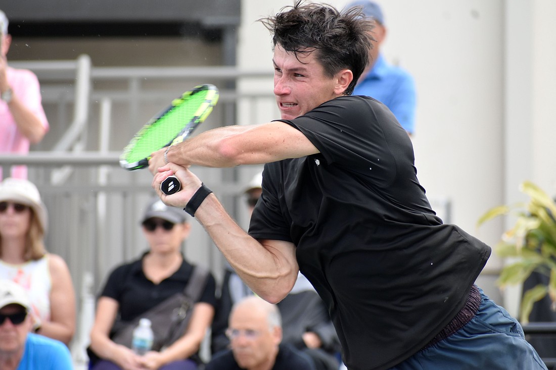 Garrett Johns won the singles championship at the Men's Palm Coast Open on Feb. 1 at the Southern Recreation Center. Courtesy photo