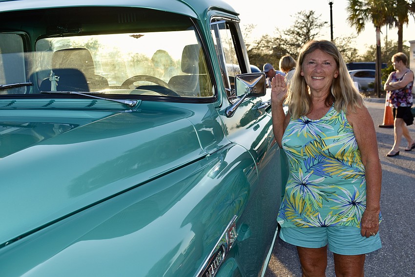 Parrish's Valerie Kleine doesn't own this antique Chevrolet pickup, her outfit just happens to match it.