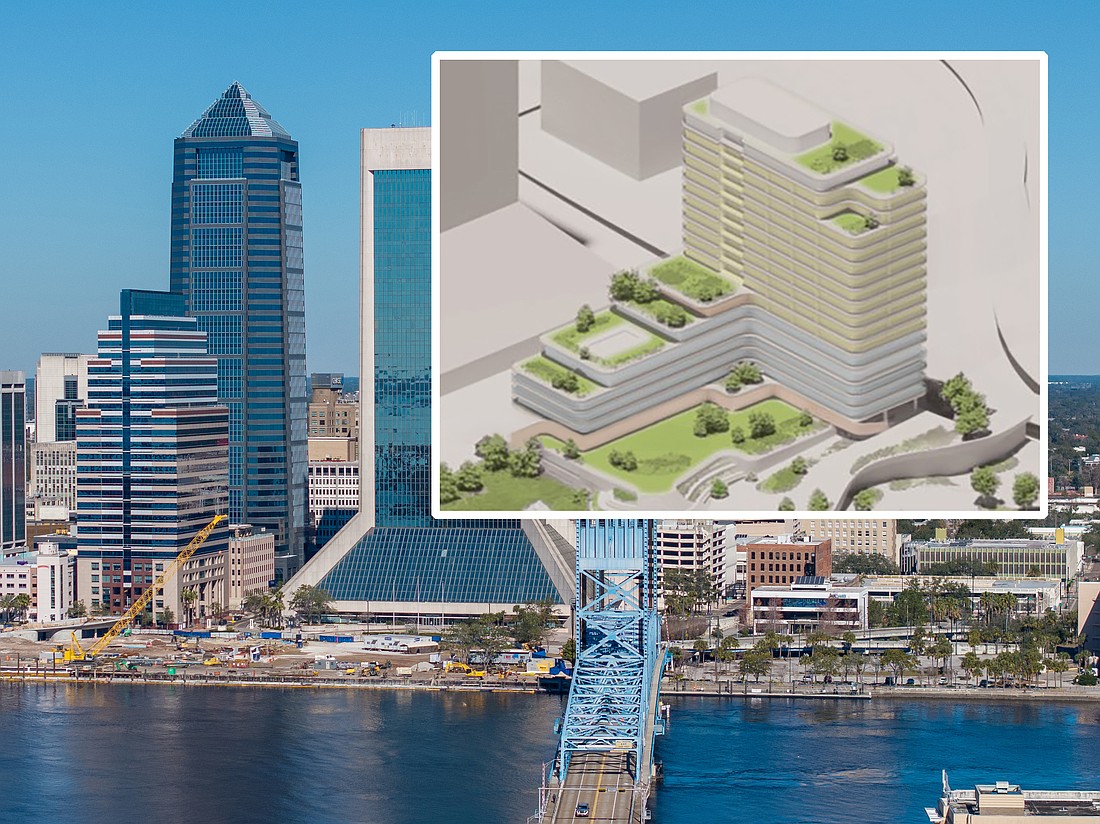 Gateway Jax wants to acquire two city-owned riverfront parcels for a 17-story mixed-use development of residential, hotel and other spaces. The site is on what was part of the Jacksonville Landing.