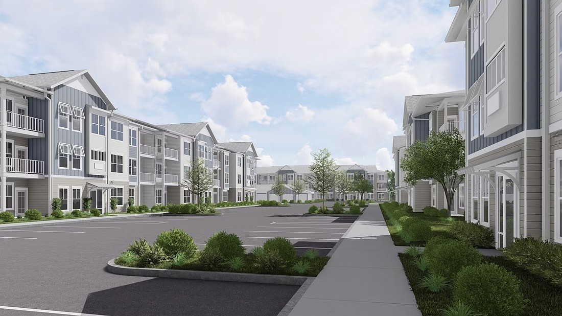 A rendering of the planned Velara multifamily community in Nocatee.