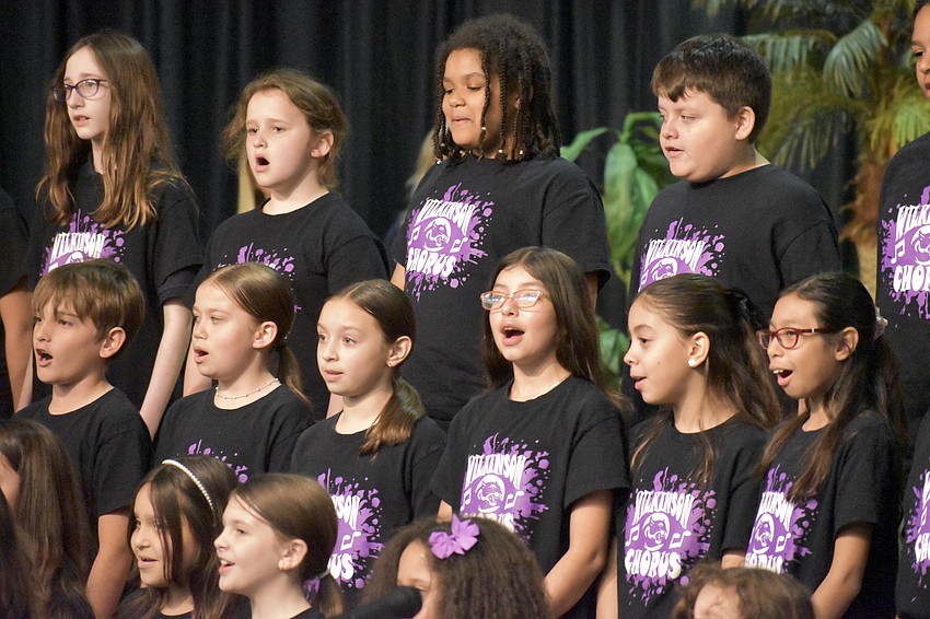 Students in the Wilkinson Chorus offer a performance.