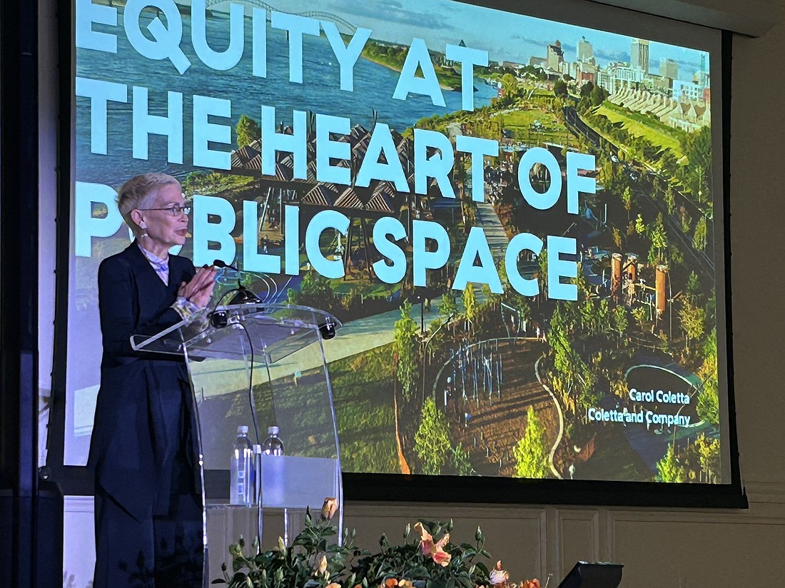 Carol Coletta, president and CEO of the Memphis River Parks Partnership,spoke at Scenic Jacksonville’s fifth annual Great Cities Symposium on Feb. 6. at the Garden Club of Jacksonville