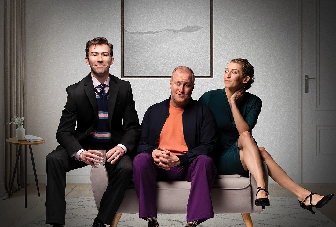 James Evans, Patrick Noon and Amanda Kristin Nichols star in Florida Studio Theatre's "Advice," which runs through Feb. 28 at FST's Bowne's Lab.