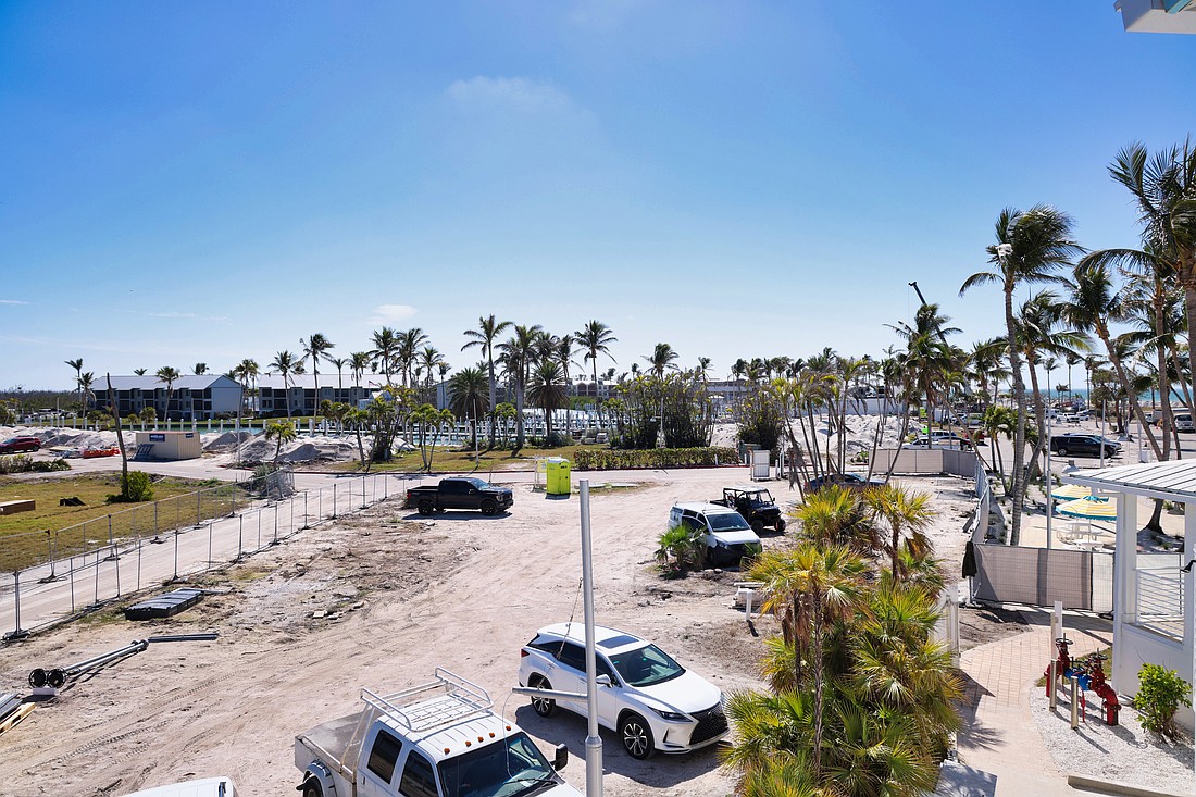 The site of the former Harborside Hotel that was damaged beyond repair during Hurricane Ian and is being rebuilt at the South Seas resort on Captiva.