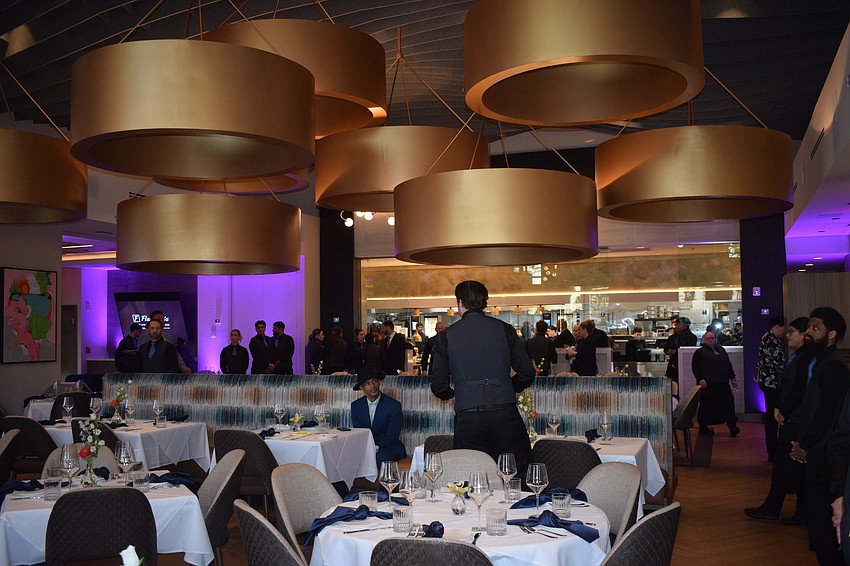 Fleming's Prime Steakhouse at UTC and Wine Bar features an open floor plan for its main dining room.