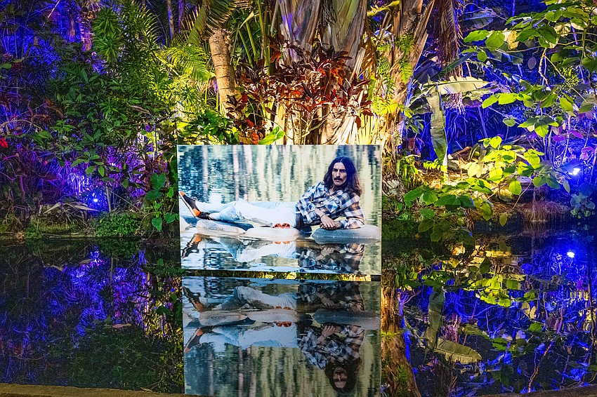 The installation features photos, music and lyrics of George Harrison.