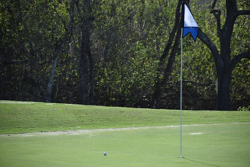 Several players said it was hard to hit approach shots tight at Calusa Country Club on Monday morning during the Lakewood Ranch Community Foundations charity scramble due to the firm greens of the newly-opened course.