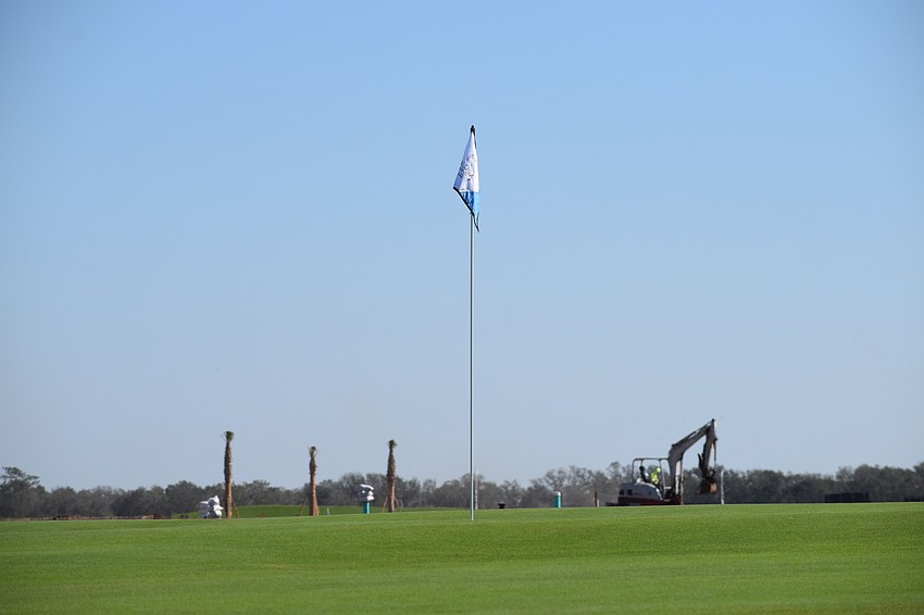 Construction crews were hard at work at Calusa Country Club on Monday morning during the Lakewood Ranch Community Foundations charity scramble.