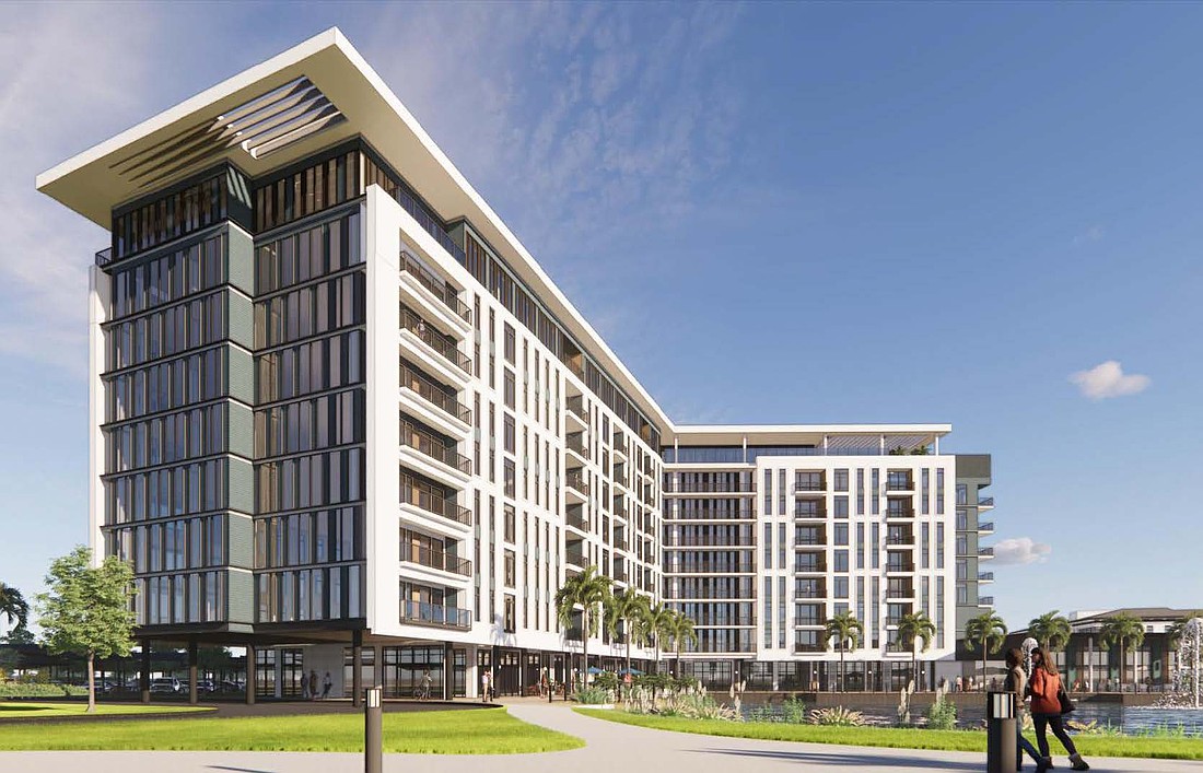 A $72 million nine-story, 107,969-square-foot, 107-apartment independent living building is planned at Fleet Landing at Nocatee.