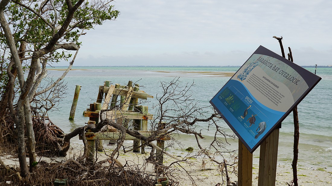 The main observation deck of Quick Point Nature Preserve offered guests a prime view of Sarasota Bay. The structure disappeared after the hurricanes.