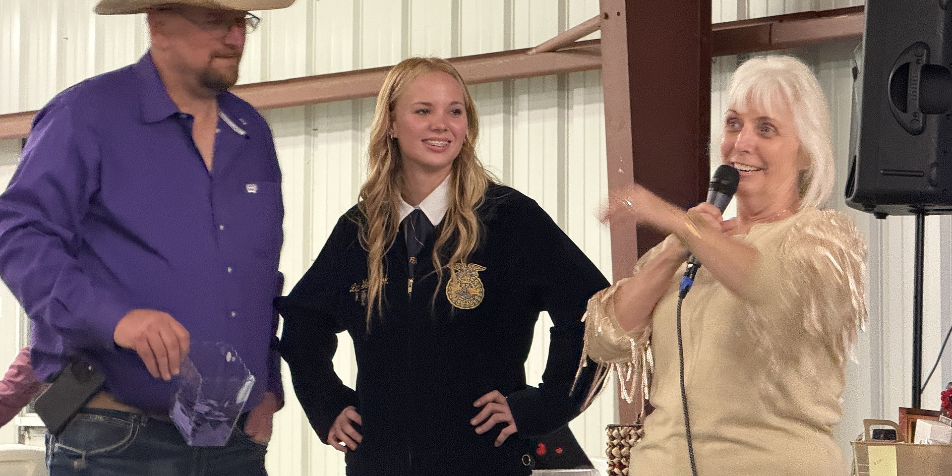 Fair Board Vice President Dowlin Cody, FFA graduating senior Lacie Westbrook and Fair Board President Penny Buckles. Photo by Brian McMillan