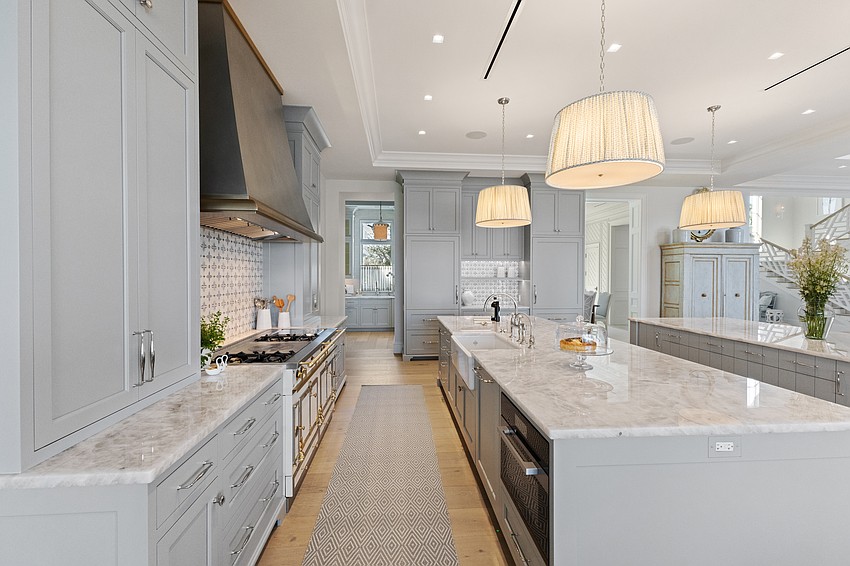 The kitchen at Crystal Waters features top-end appliances and finishes.
