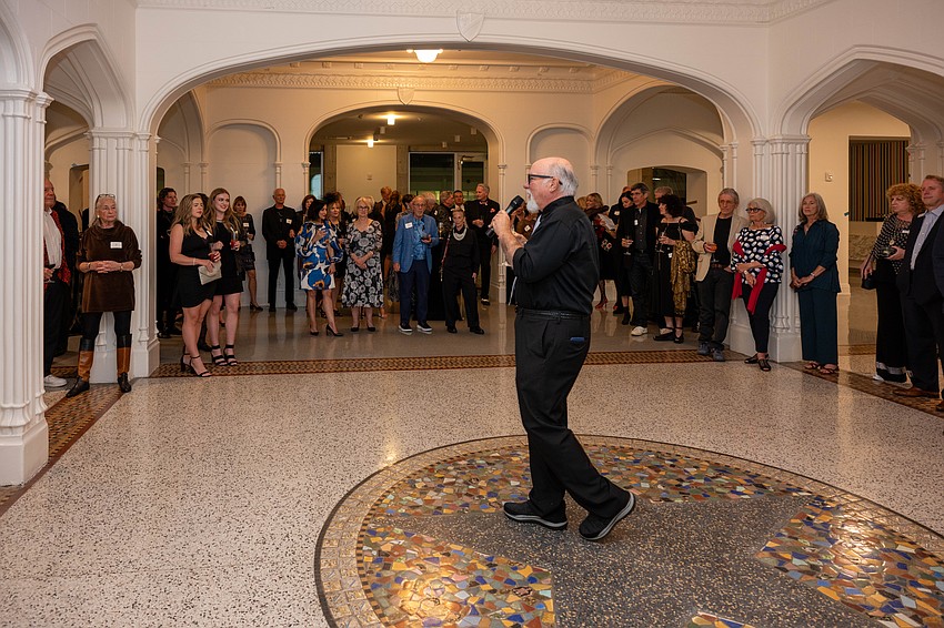 John Myers addresses the crowd concerning the upcoming murders.
