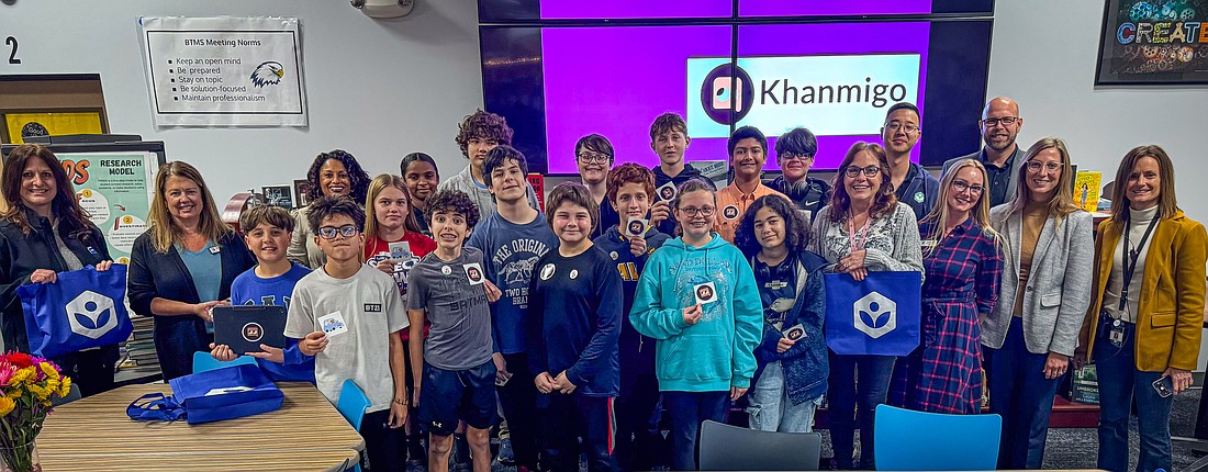 Lori Antos' seventh graders at Buddy Taylor Middle School placed fifth in the nation in the AI Explorers category of the Khan Academy's Khanathalon. Courtesy photo