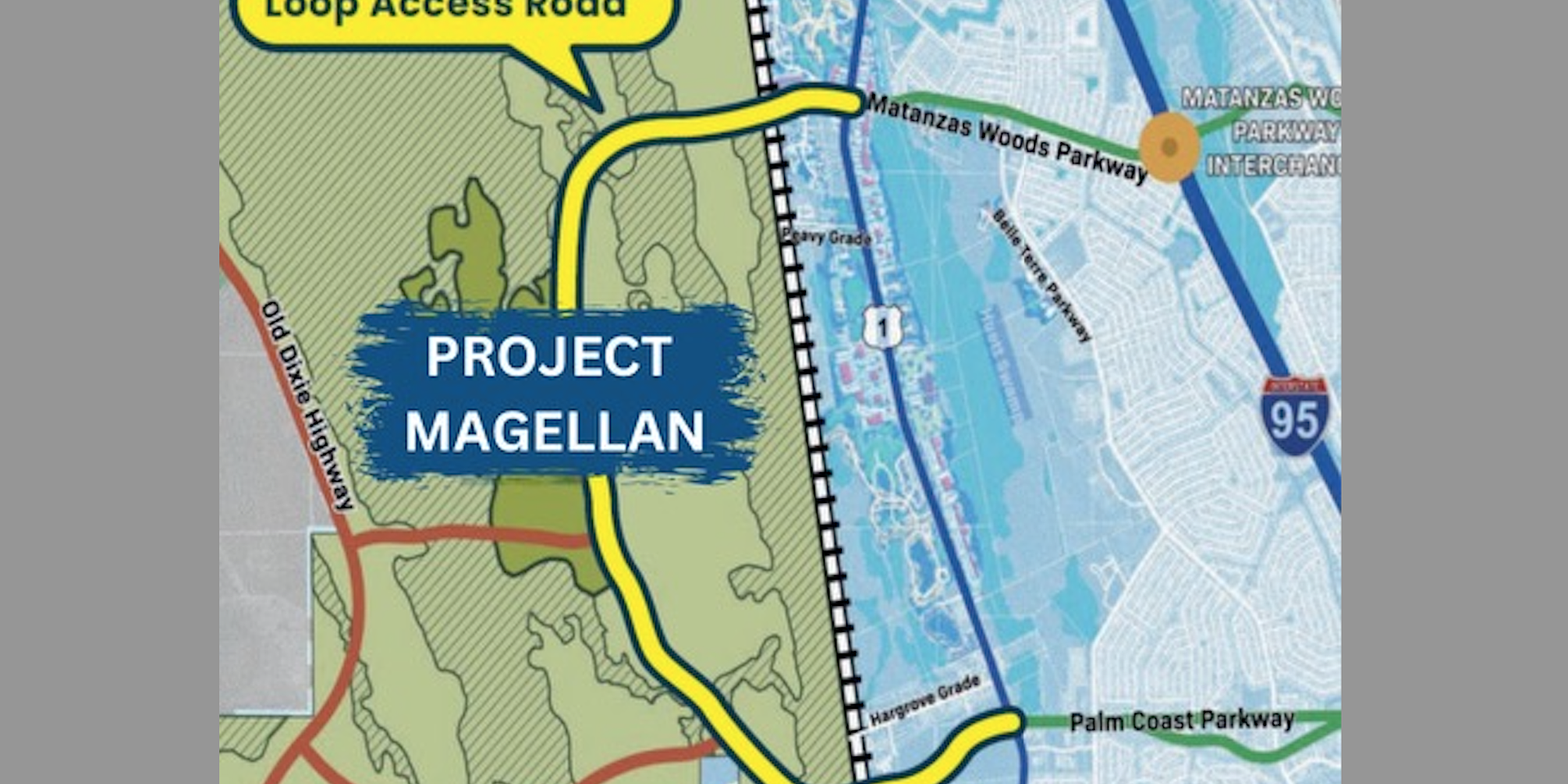 Project Magellan is located on 500 acres somewhere west of U.S. 1 but east of Old Dixie Highway. Image provided by Project Magellan