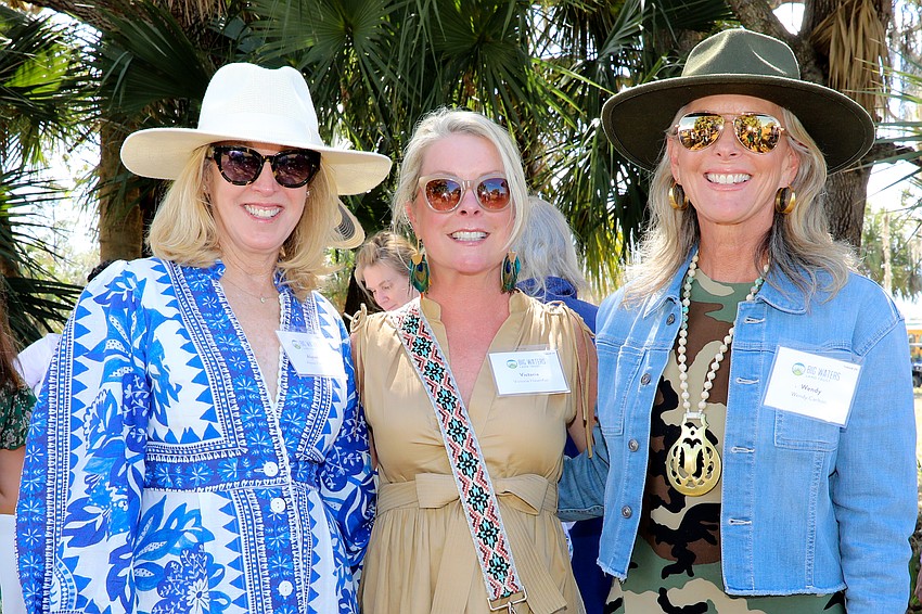 Dressed for a breezy garden party are Alyson Parker, Victoria Hasenfus and Wendy Carlton