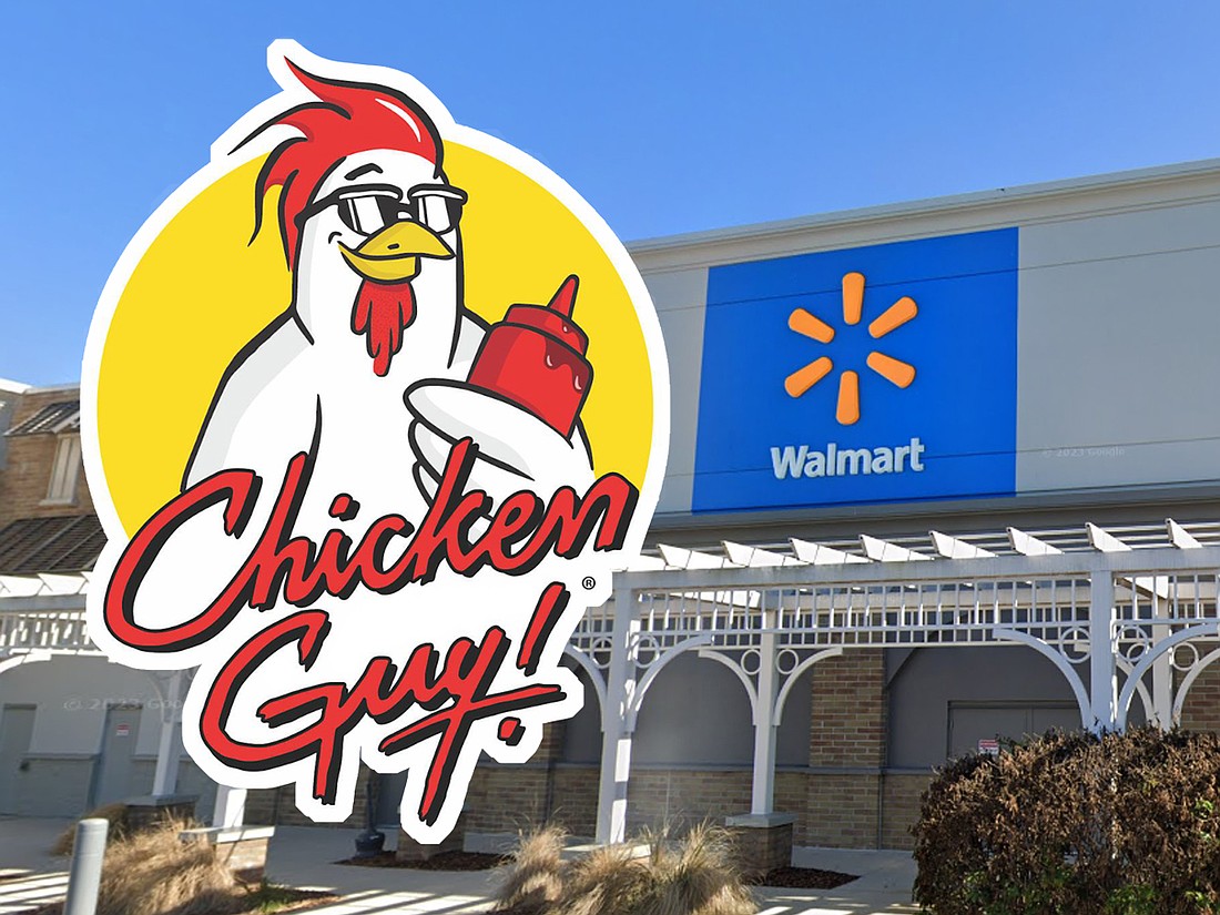 The city is reviewing a permit application for Chicken Guy! inside the River City Marketplace Walmart Supercenter in North Jacksonville at 13227 City Square Drive.