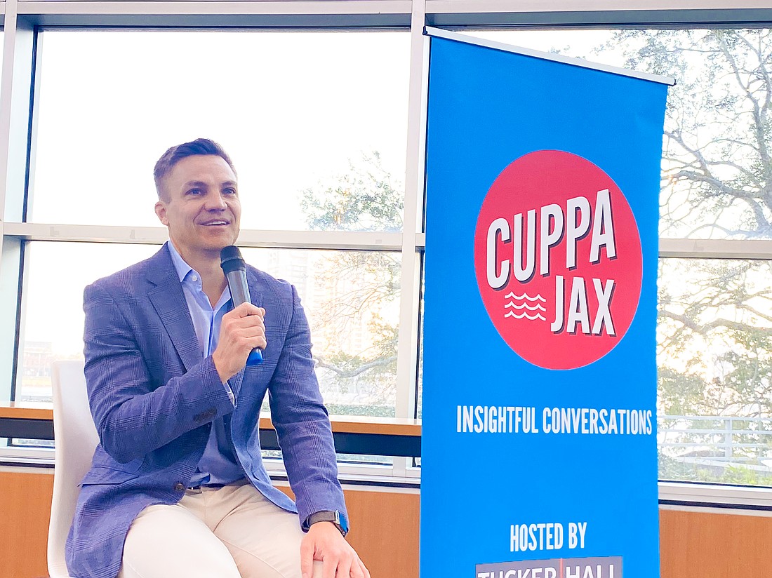 Gateway Jax principal Bryan Moll appears at the Cuppa Jax speaker series Feb. 26 at Riverplace Tower on the Downtown Southbank.