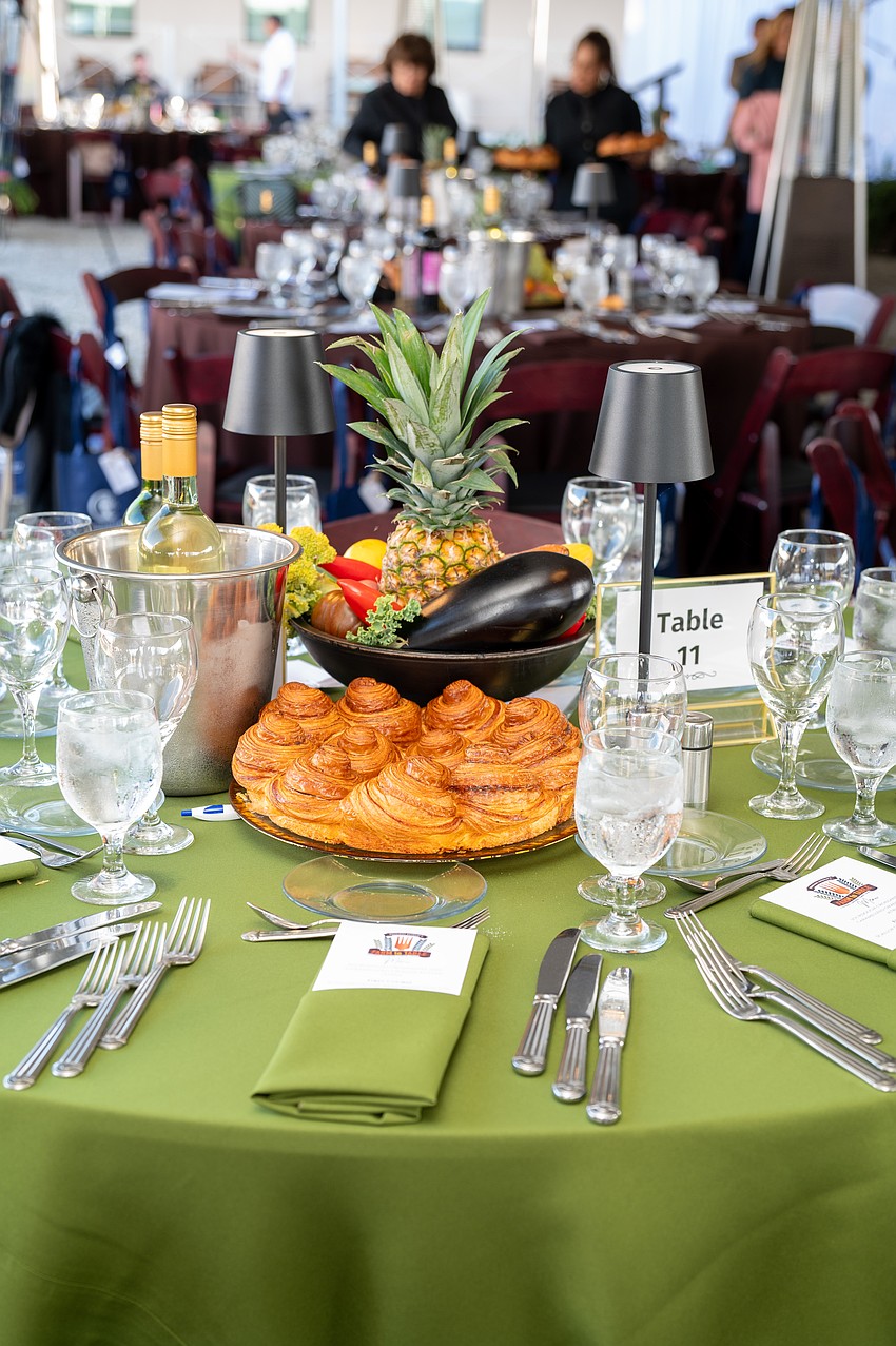 The tables featured natural decor.