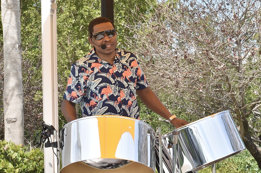 Ephraim Adams plays the steel drum.