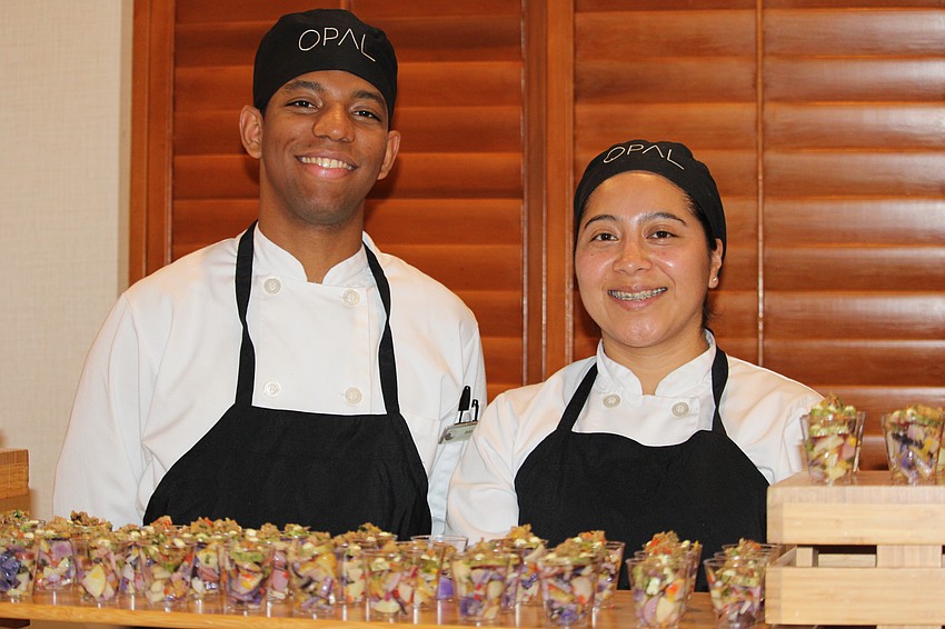 Raymar Peralta and Adriana Rojas dish up tuna niçoise verine.