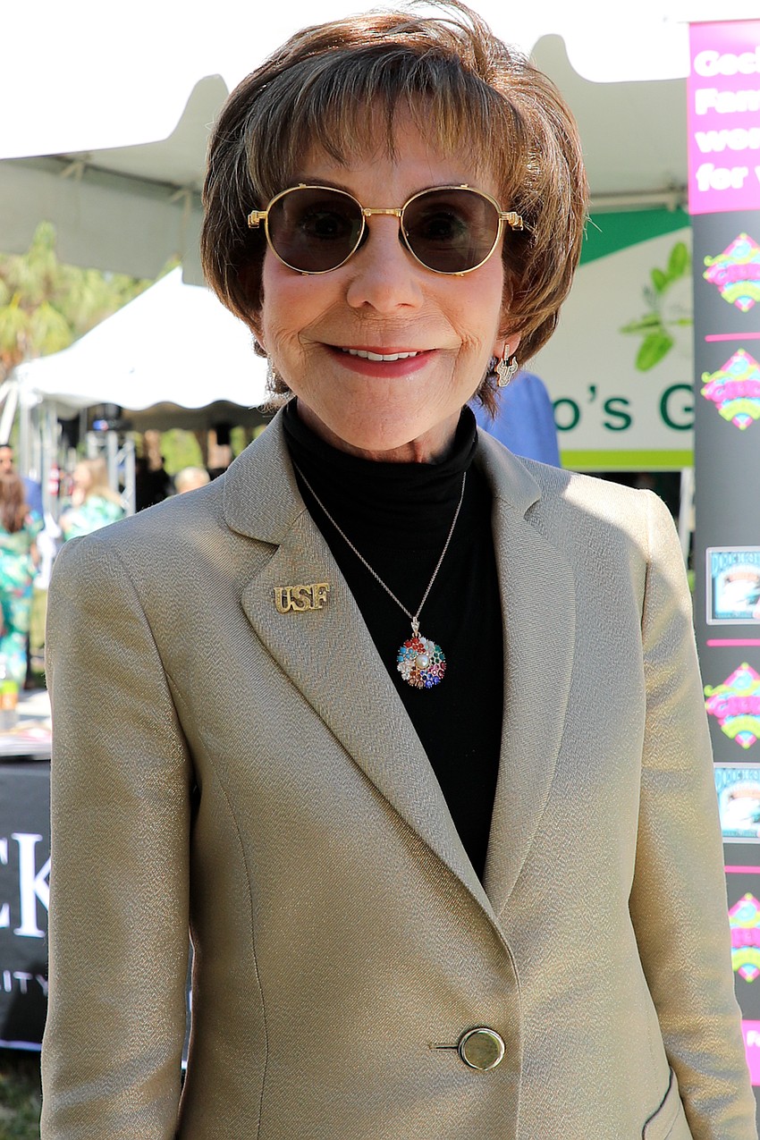 Judy Genshaft always with a smile and showing support for USF Sarasota-Manatee.