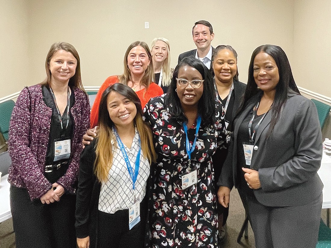 The Real Property, Probate and Trust Law Section of The Florida Bar Executive Committee: Front row, from left, Lyudmyla Kolyesnik, Arienne Valencia, Camille Bailey and Danielle Clark. Middle row, Sara Harmon and Sandy Boisrond. Back row, Lisa Super and John C.W. Cherneski.