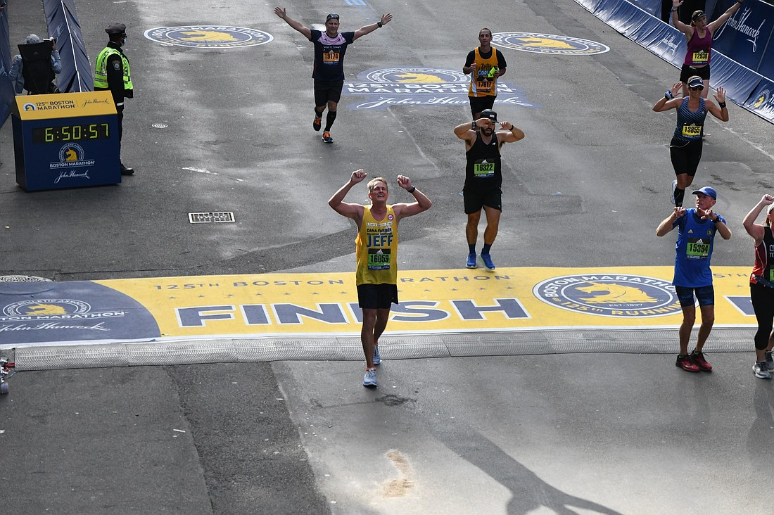 Jeff Muddell completed the Boston Marathon in 2016