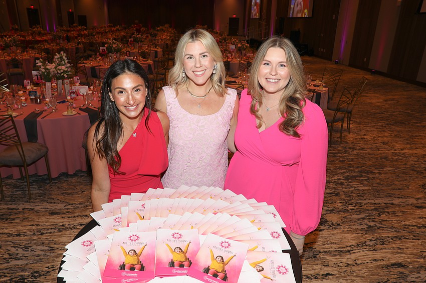 Pretty in pink co-chairs are Brittany Lambiris, Taylor Teymuri and Sarah Renkliyuz
