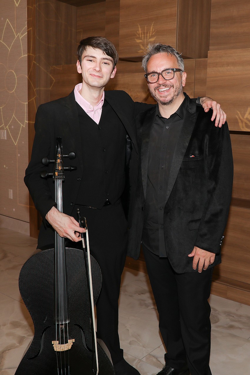Reception entertainment includes Matrick Thorpe on the cello and Stephen Fancher on the keyboard.