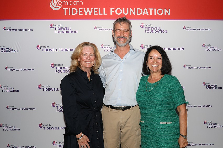 Signature Luncheon co-chairs Julie Delaney and Kathy Martella with keynote speaker Dr. B.J. Miller.