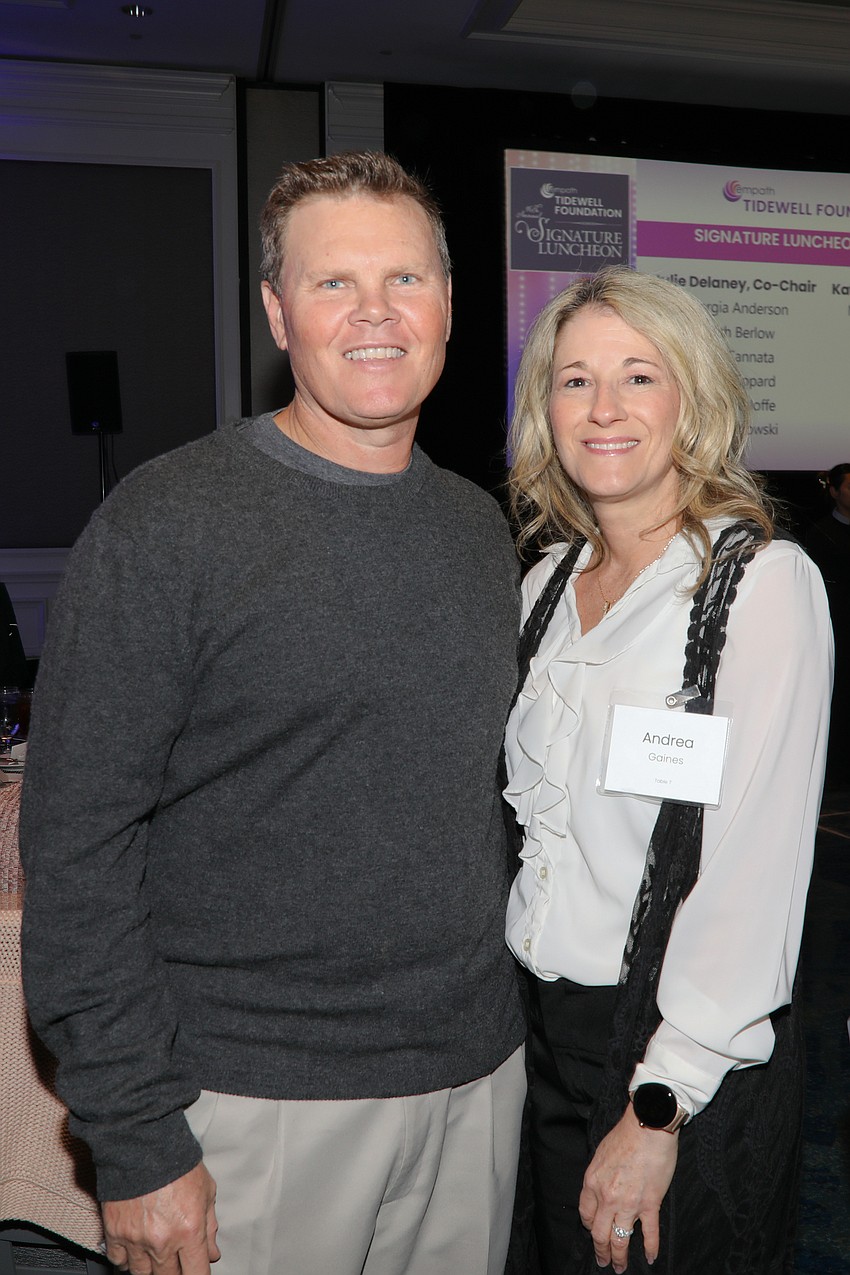 Michael and Andrea Gaines came down from Tampa for the Tidewell Foundation Signature Luncheon held on March 7.