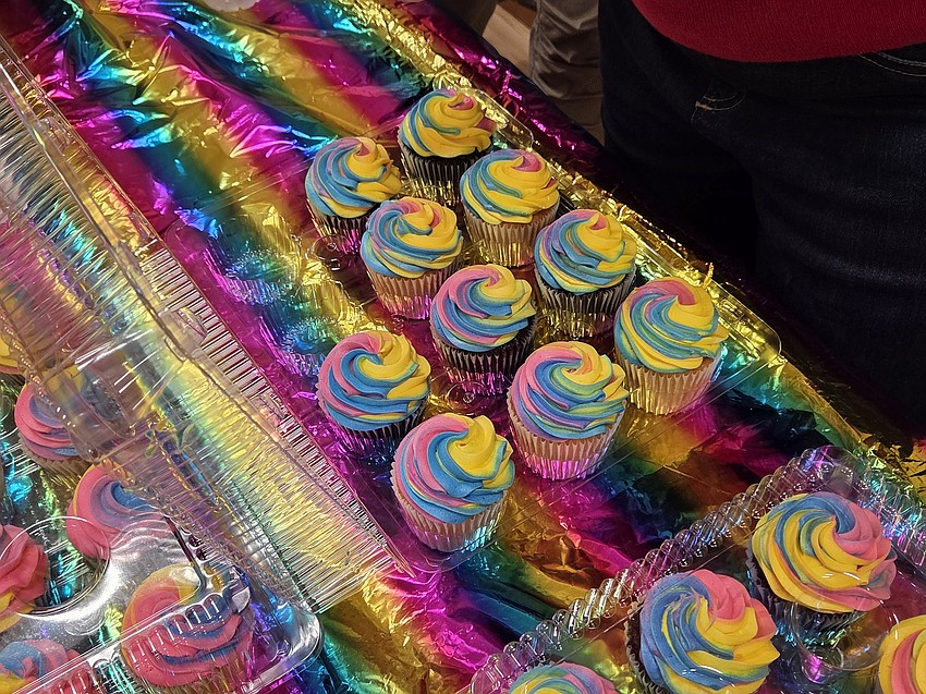 Among an array of goodies during the bake sale at the Purim Carnival, were cupcakes.