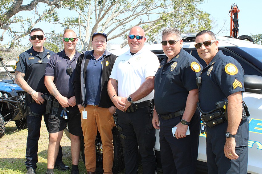 Sgt. Tom Puccio, Chief Frank Rubino, Officer Mike Mathis, Front Desk Ivan Zunz, Officer Dallas Troyer and Sgt. Adam Montfort