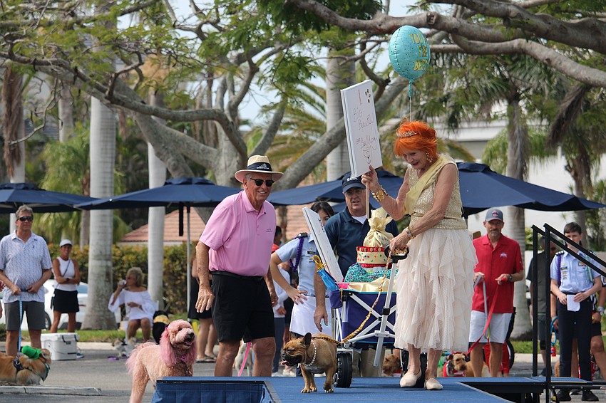 Returning champs Ruby the French bulldog and Kay Cox, again win the title of best dressed.