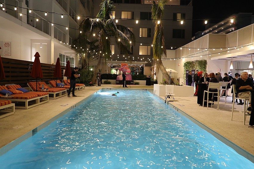The Urbanite Theatre Black Party was held poolside on March 8 at the Sarasota Modern.
