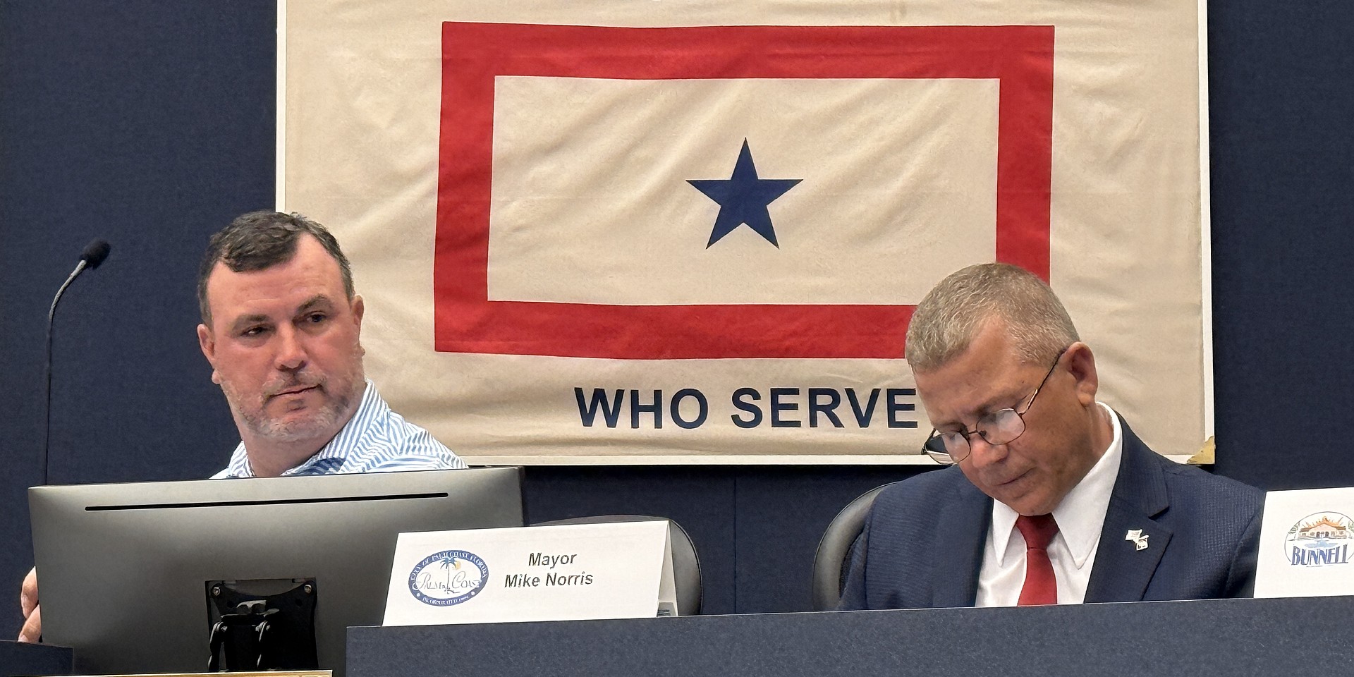 Palm Coast City Councilman Ty Miller and Mayor Mike Norris. Photo by Brian McMillan