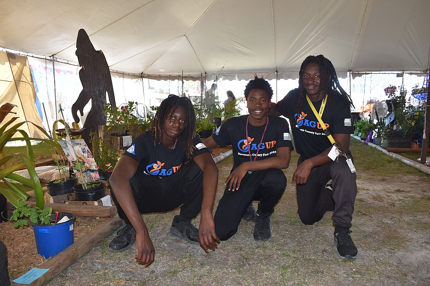 10th grader Delvin Evans, 9th grader Zaccheus Weeks and 9th grader Ashtyn Law-Johnson of 4-H grew plants for the agricultural display.