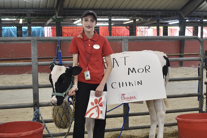 Eighth grader Olivia Esenwein poses with Milky Way