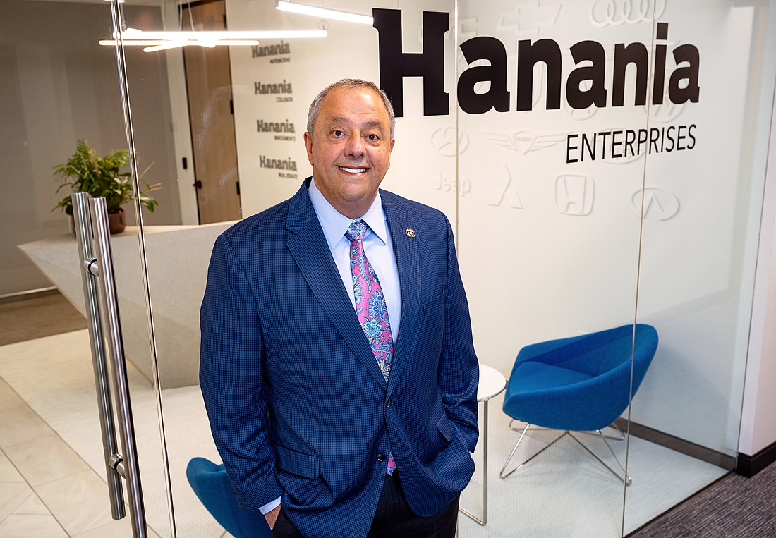 Hanania Automotive Group CEO Jack Hanania Sr. at his headquarters office on the seventh floor at 1200 Riverplace Blvd. in Hanania Place on the Downtown Southbank.