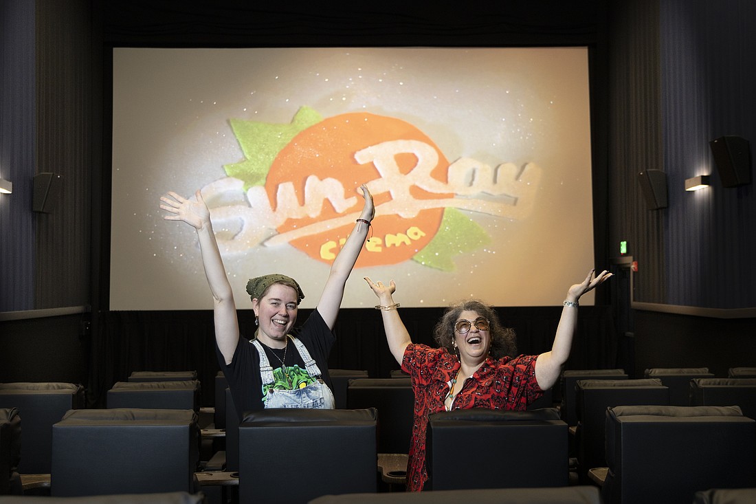 Jill Land, a longtime employee of Sun Ray Cinema, and co-owner Shana David-Massett are jubilant about the relocation of the company from Jacksonville to Tampa.