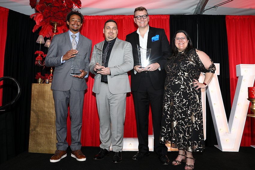 The 2025 Louise Appleton awards were presented to Karim Manning, Ruslan Akhmadullin and Brooks Tracey by Kelli Maldonado from the Van Wezel Foundation.