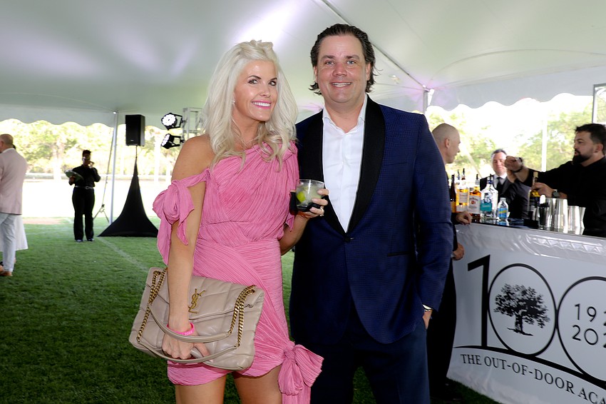 Lauren and Ryan Christensen enjoy the Banyan Ball cocktail reception.
