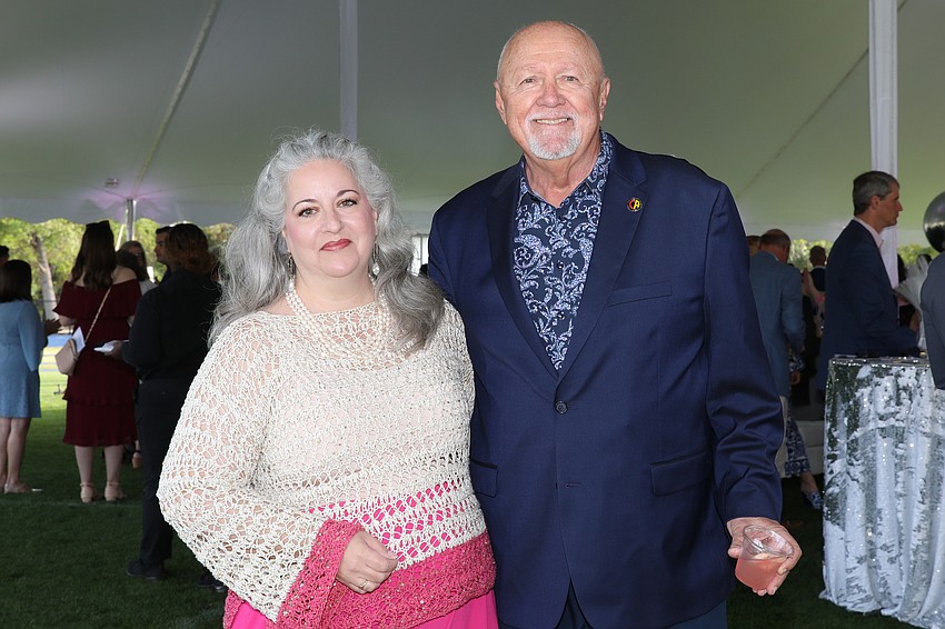 ODA librarian Alyssa Mandel and Zoltan Karpathy from the Circus Arts Conservatory enjoy the cocktail hour.