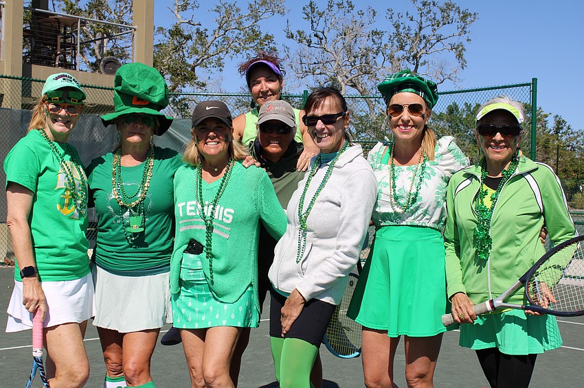 Team Lucky in Love: Lily Johnson, Amy Heeter, MJ Waite, Betsy Tavernier, Sue Campbell and Penny Thomas; Upper center: Rhonda Snow; Lower center: Felice Marcus