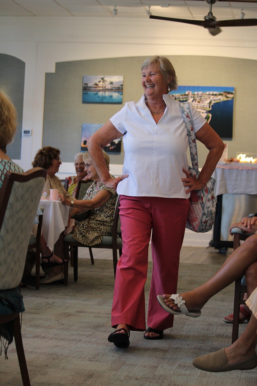 Linda DiOrio is all smiles on the runway.