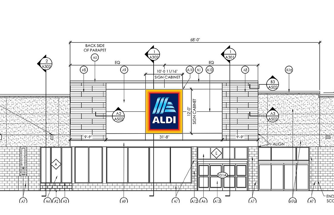 Aldi signs are going up at the closed Winn-Dixie in Brierwood Village Plaza at 8775 Old Kings Road S.